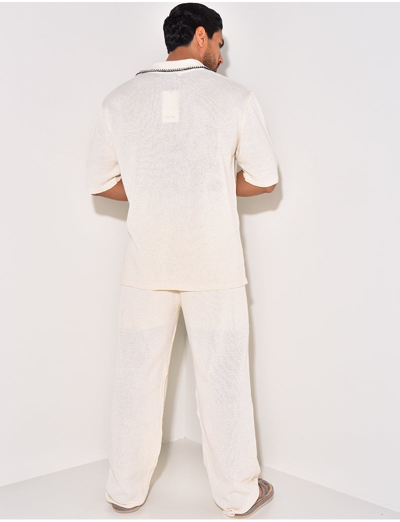 Ensemble pantalon et chemise manches longues