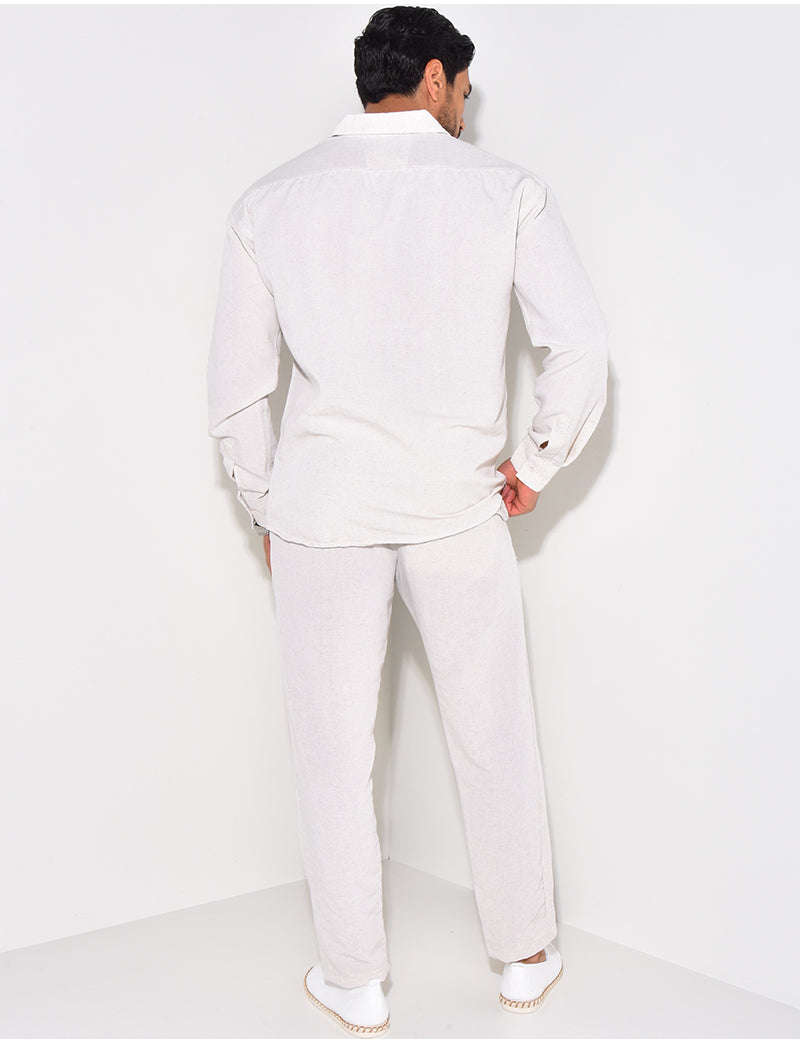 Ensemble pantalon et chemise manches longues