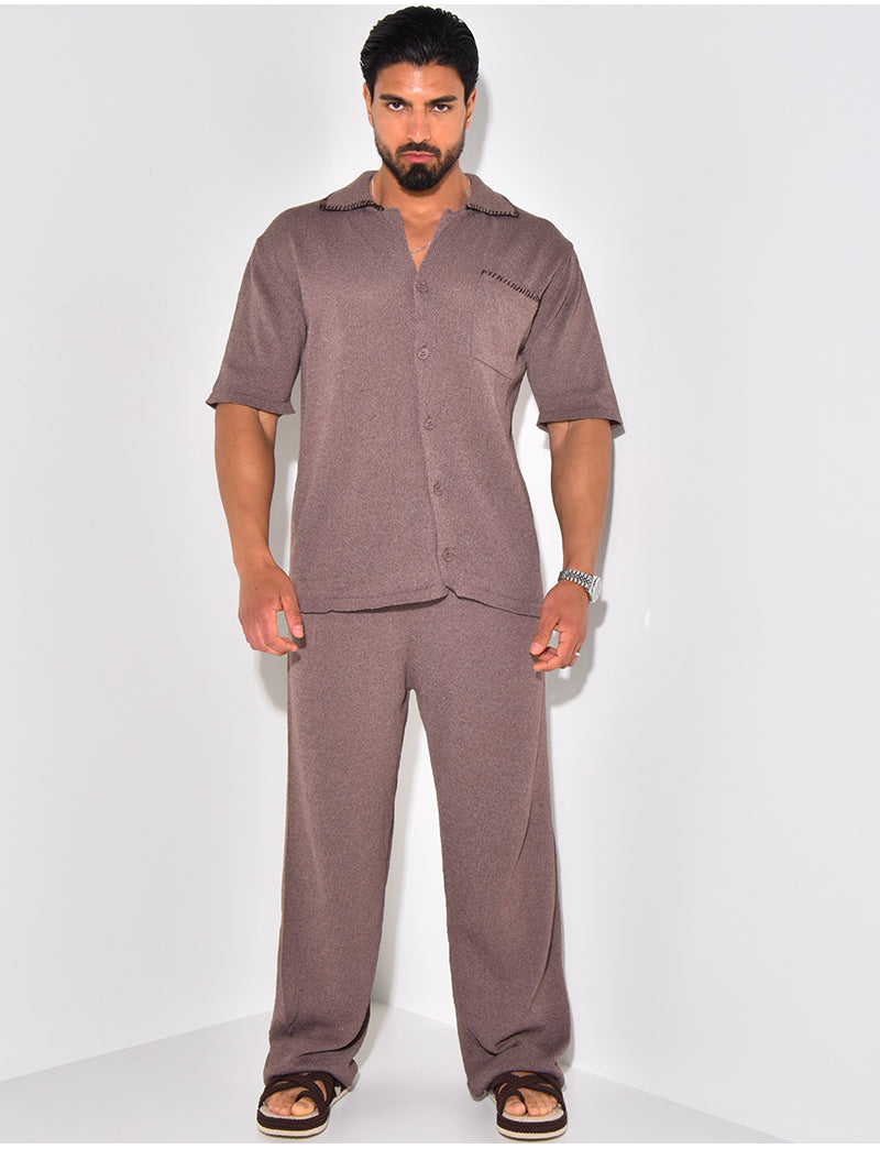 Ensemble pantalon et chemise manches longues