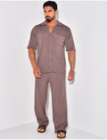 Ensemble pantalon et chemise manches longues
