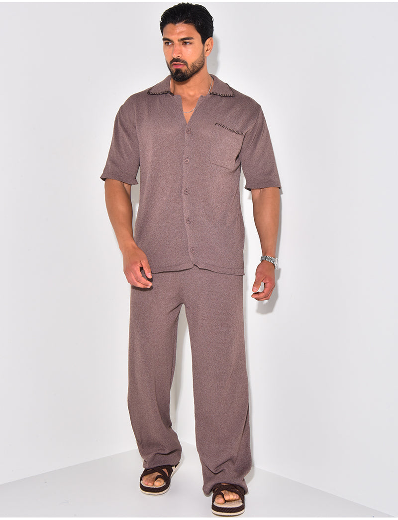 Ensemble pantalon et chemise manches longues