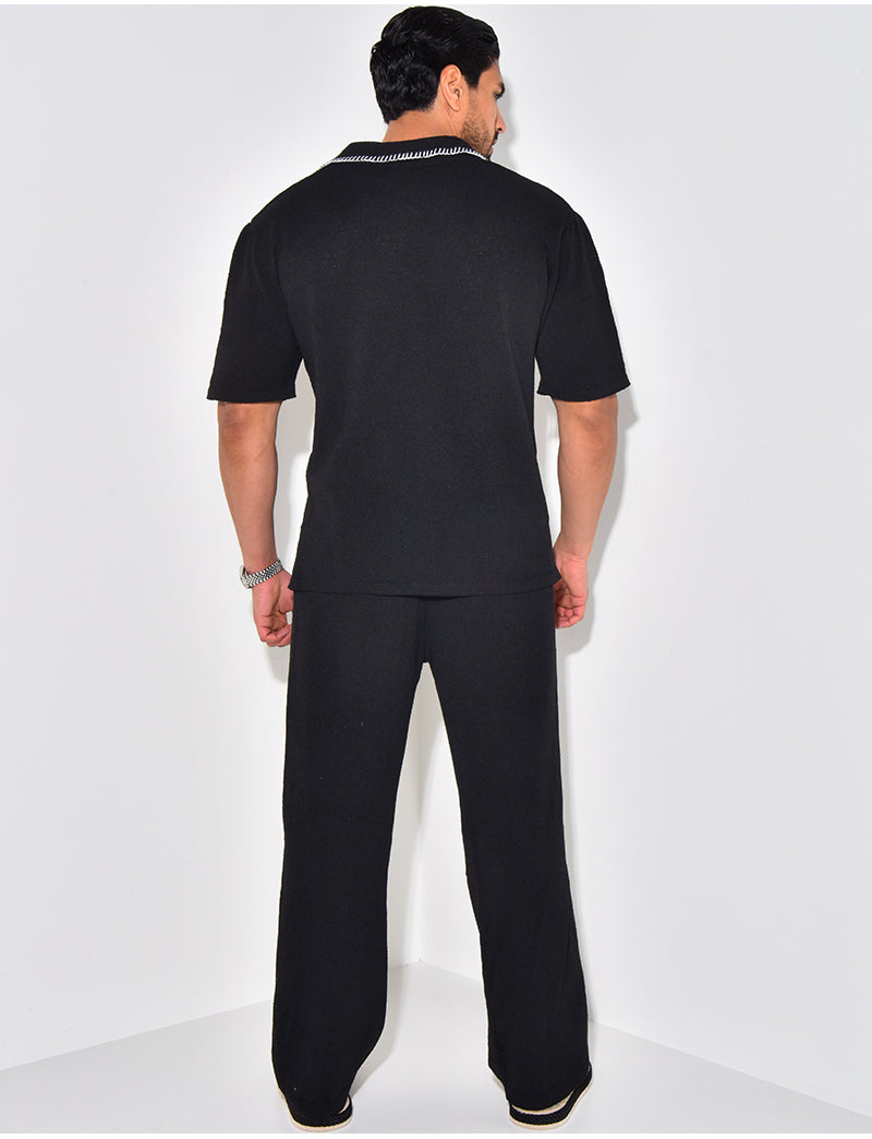 Ensemble pantalon et chemise manches longues