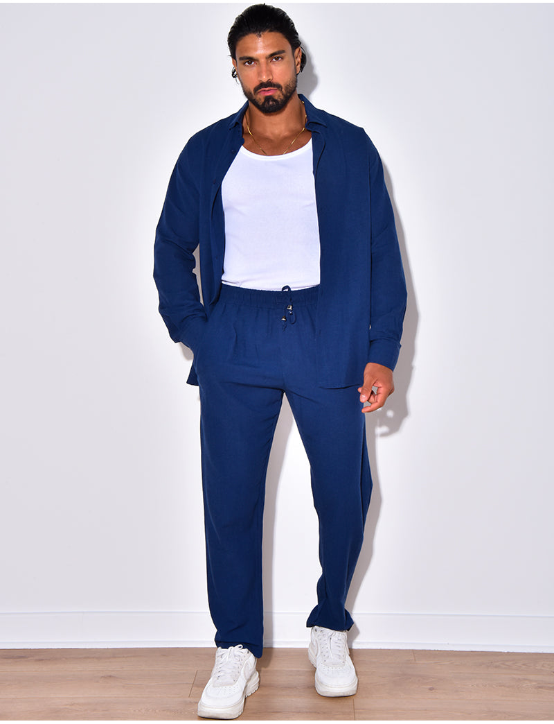 Ensemble pantalon et chemise manches longues