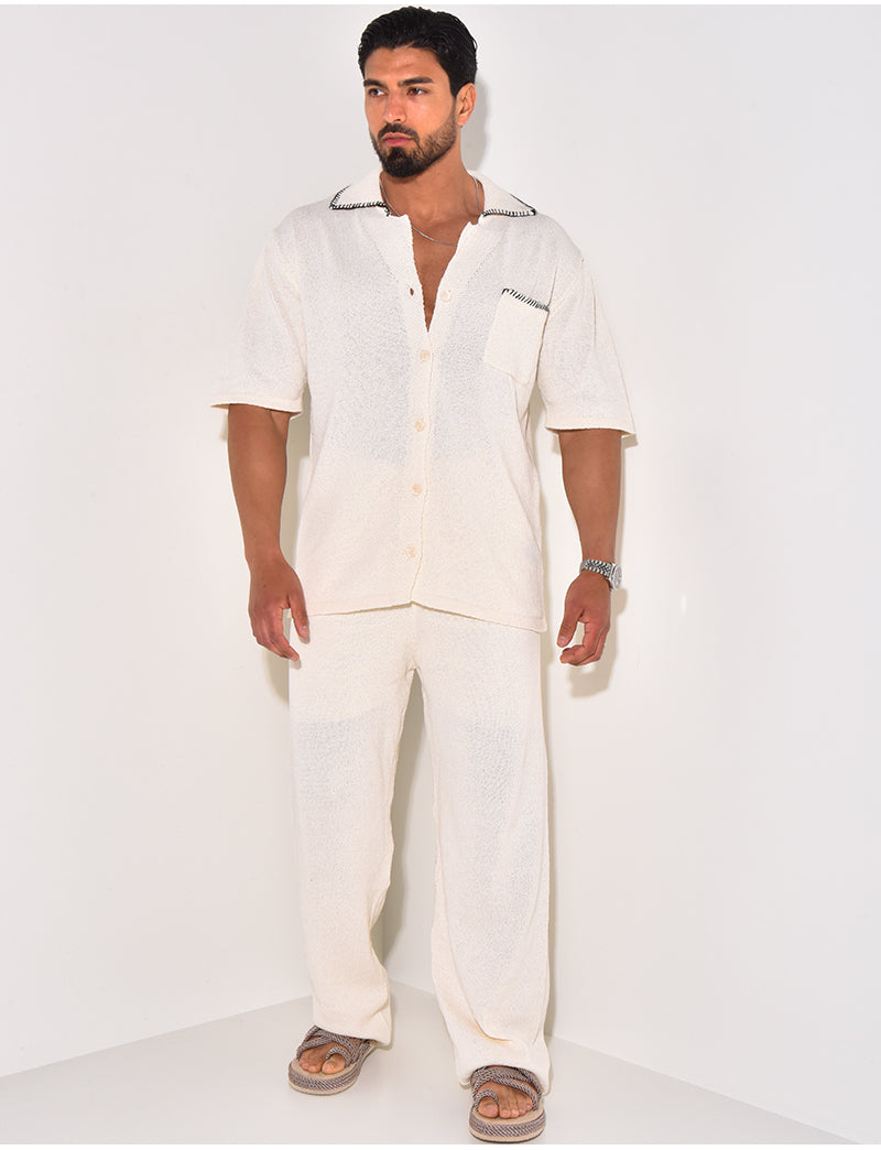 Ensemble pantalon et chemise manches longues