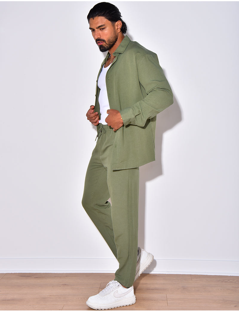 Ensemble pantalon et chemise manches longues