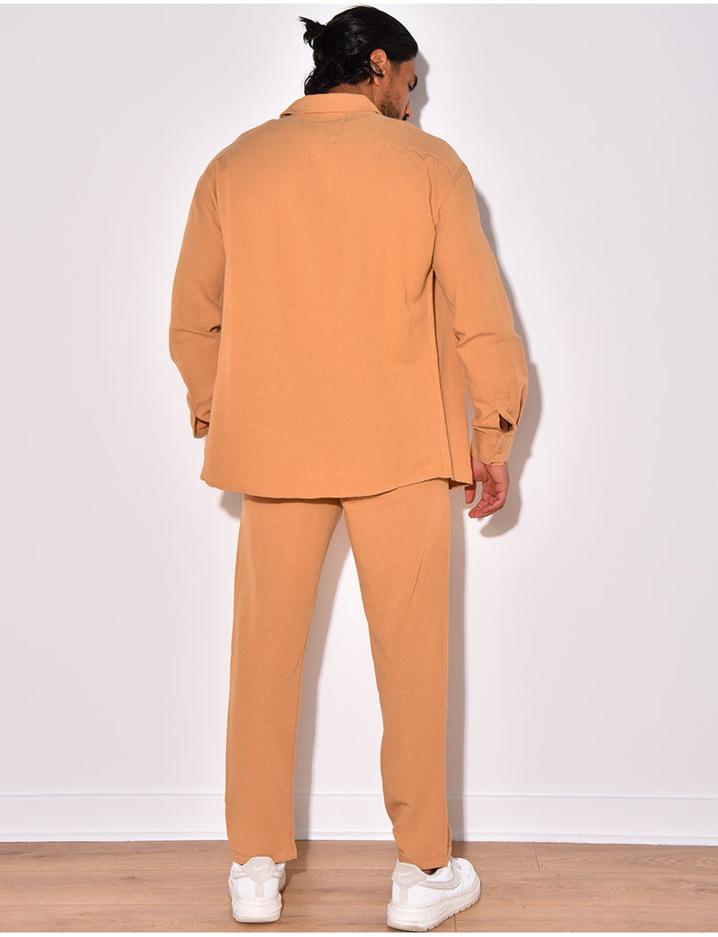 Ensemble pantalon et chemise manches longues