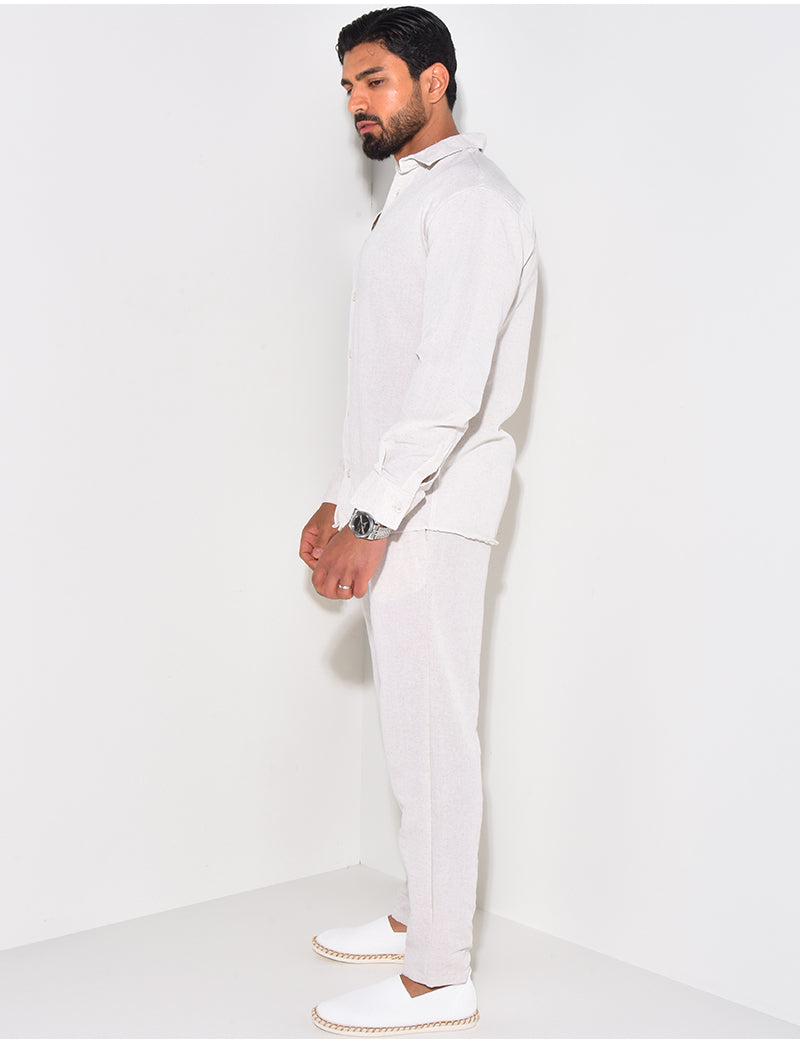 Ensemble pantalon et chemise manches longues