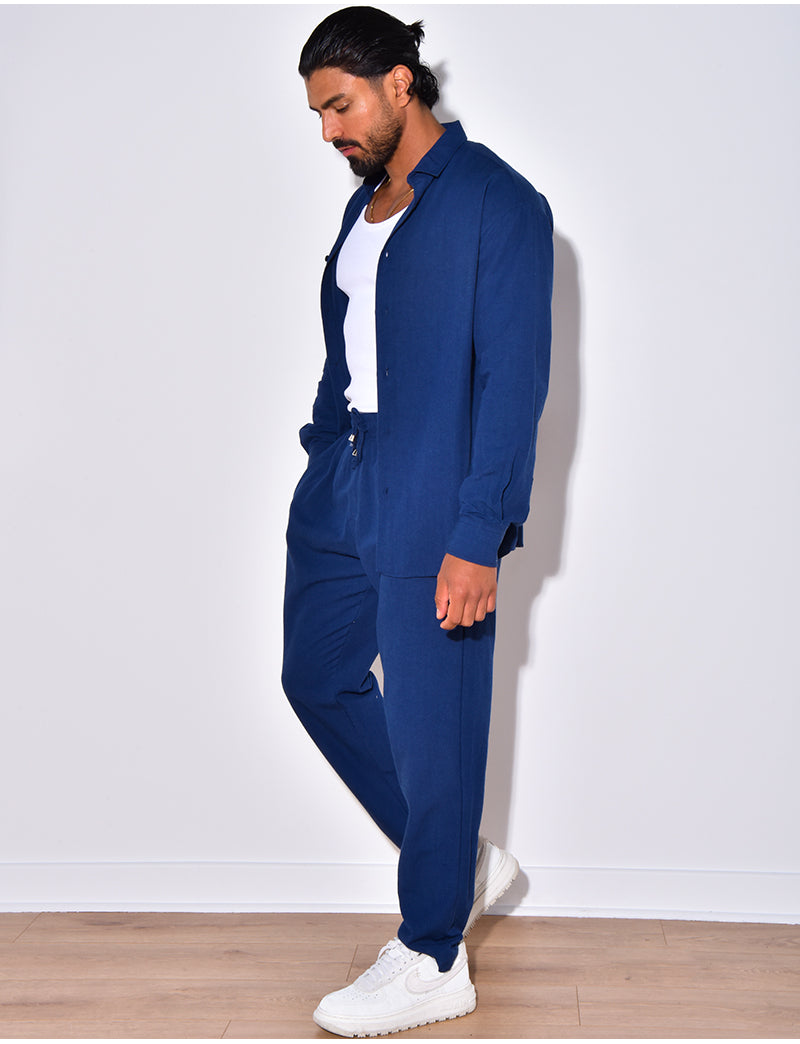 Ensemble pantalon et chemise manches longues