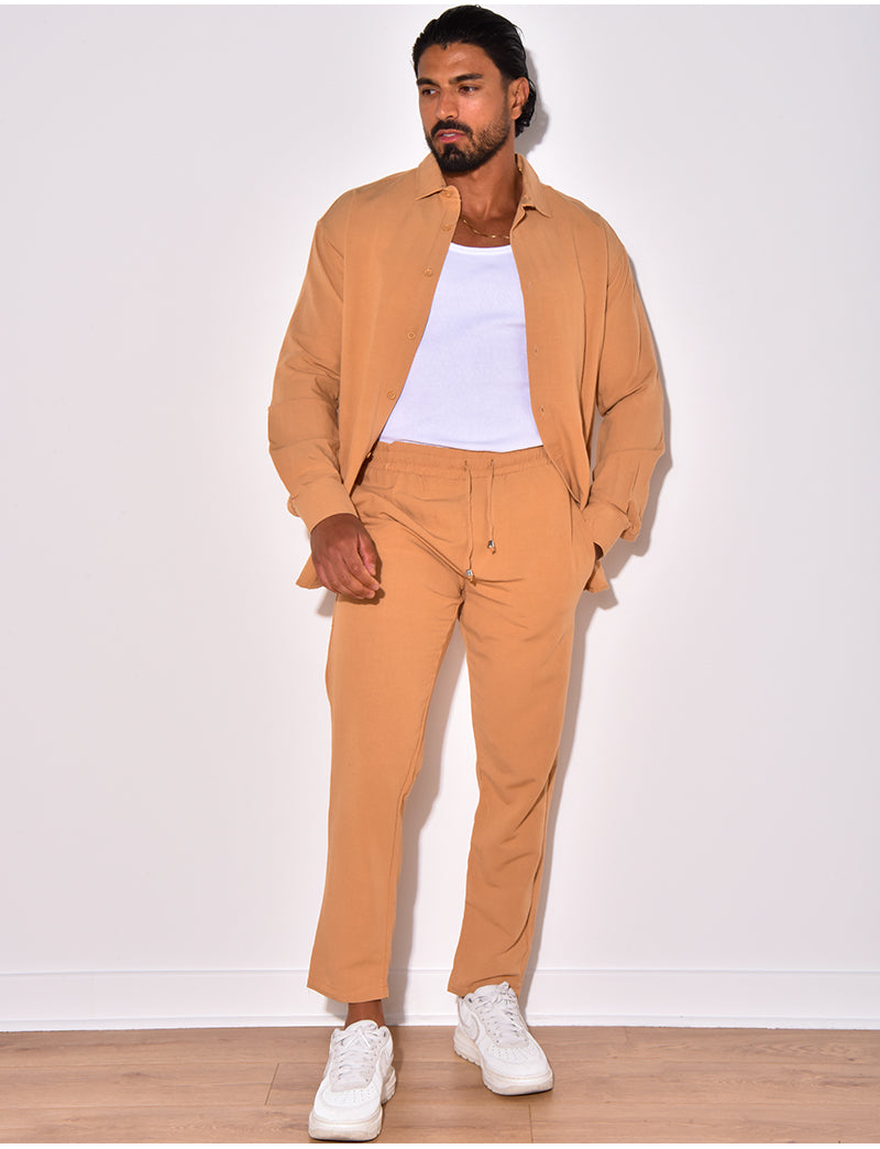 Ensemble pantalon et chemise manches longues