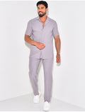 Ensemble pantalon et chemise plissé