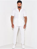 Ensemble pantalon et chemise plissé
