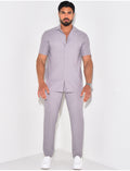Ensemble pantalon et chemise plissé