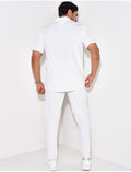 Ensemble pantalon et chemise plissé