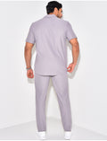 Ensemble pantalon et chemise plissé