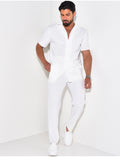 Ensemble pantalon et chemise plissé
