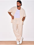 Ensemble pantalon et chemise texturé