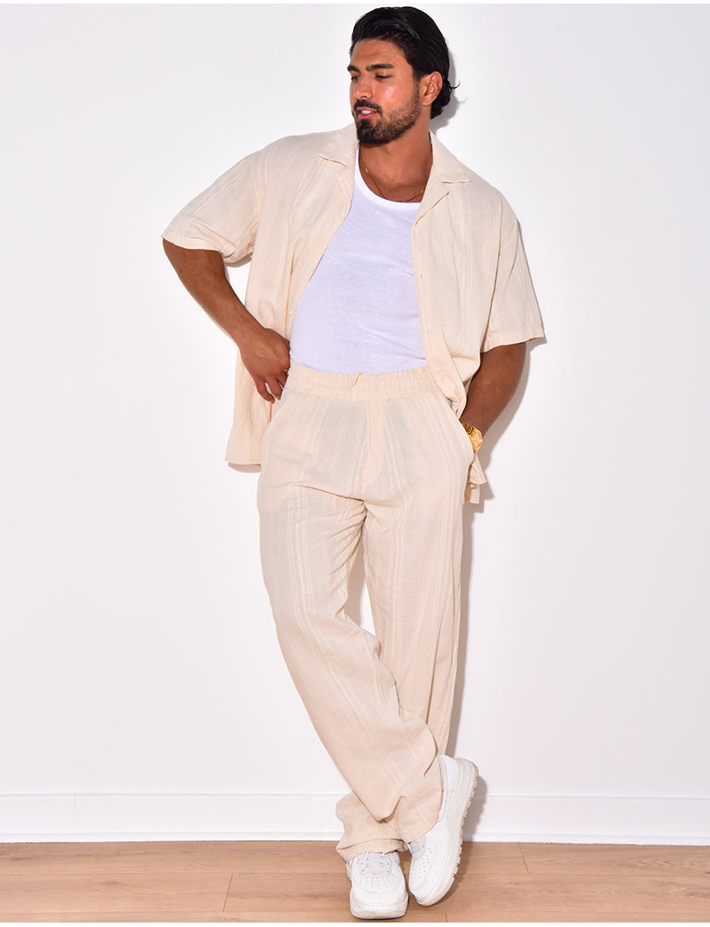 Ensemble pantalon et chemise texturé