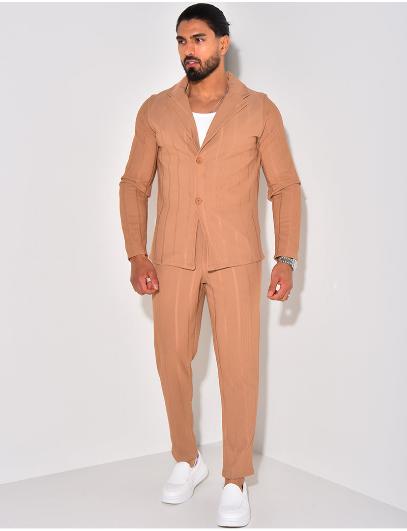 Ensemble pantalon et chemise texturé