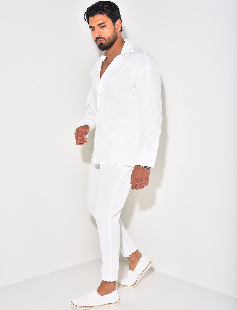 Ensemble pantalon et chemise texturé