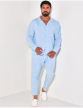 Ensemble pantalon et chemise texturé