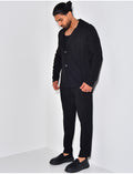 Ensemble pantalon et chemise texturé