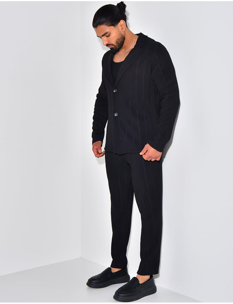 Ensemble pantalon et chemise texturé