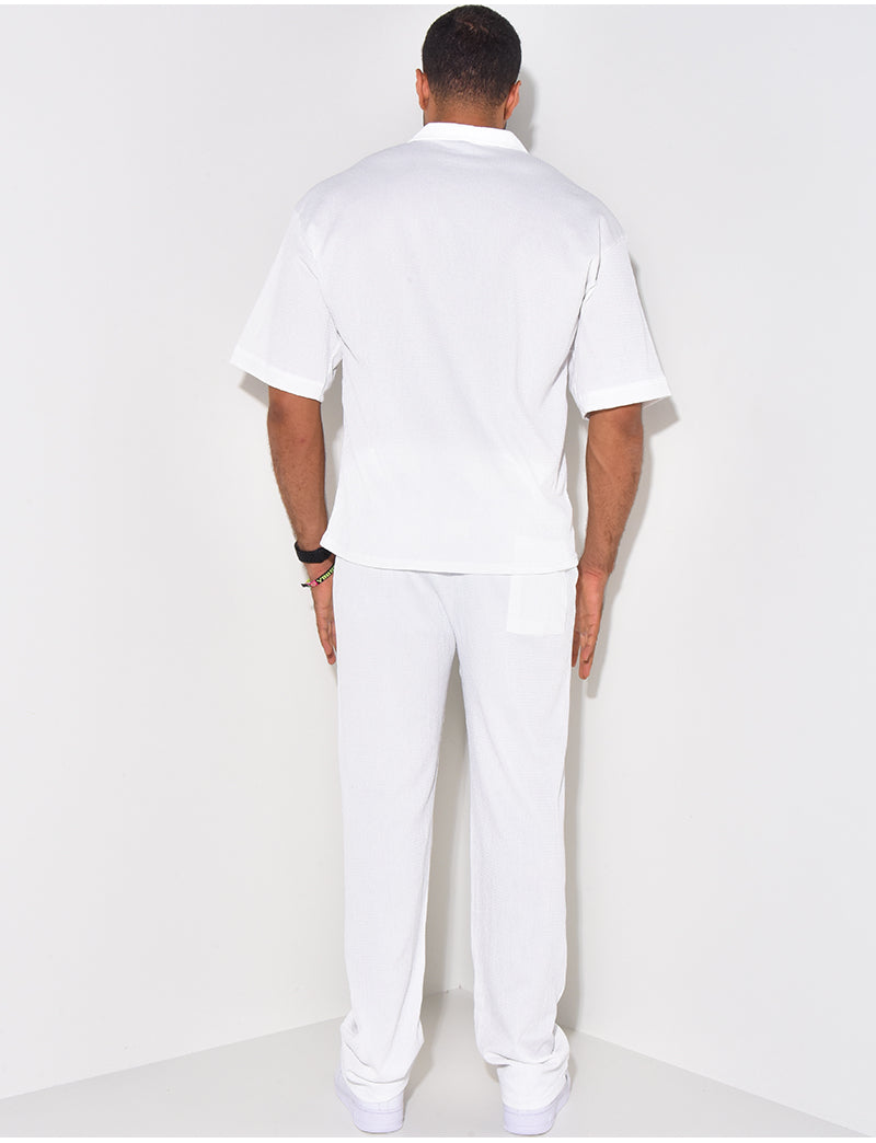 Ensemble pantalon et chemise texturé