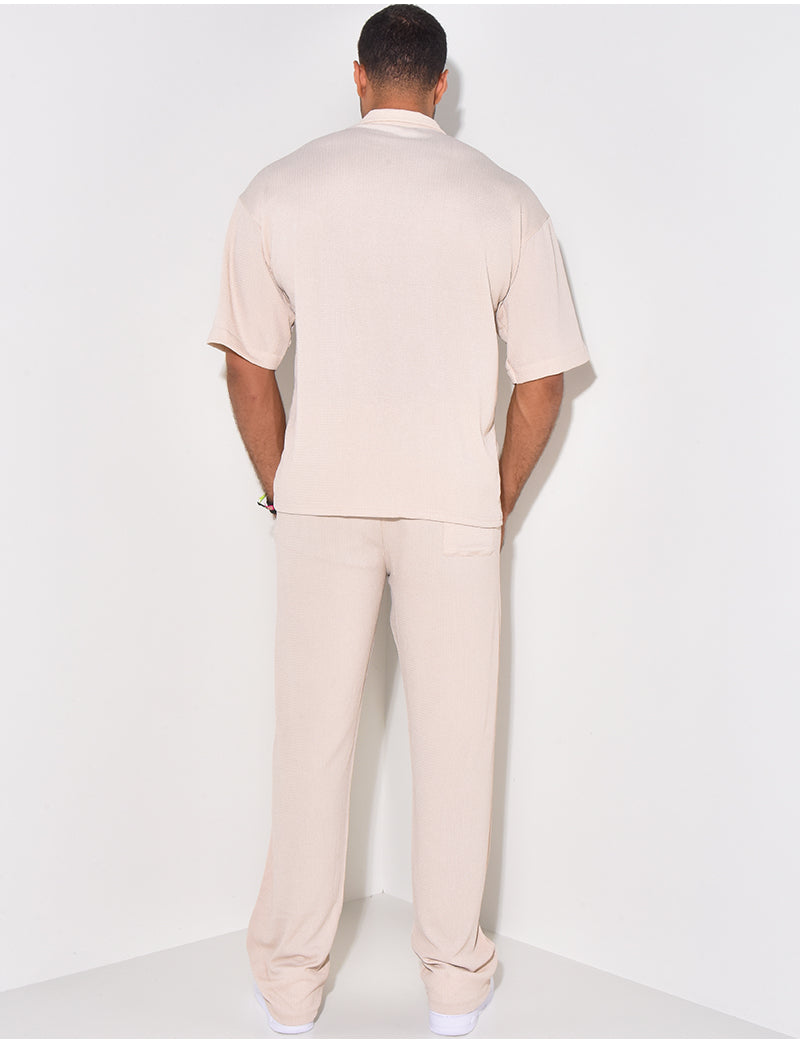 Ensemble pantalon et chemise texturé