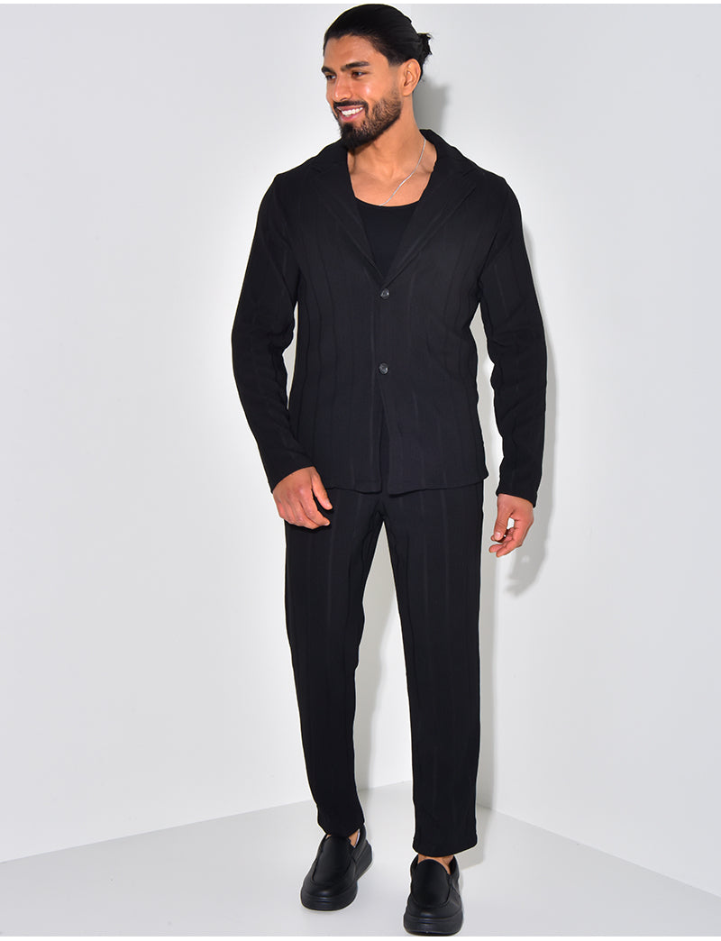 Ensemble pantalon et chemise texturé