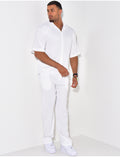 Ensemble pantalon et chemise texturé