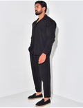 Ensemble pantalon et chemise texturé