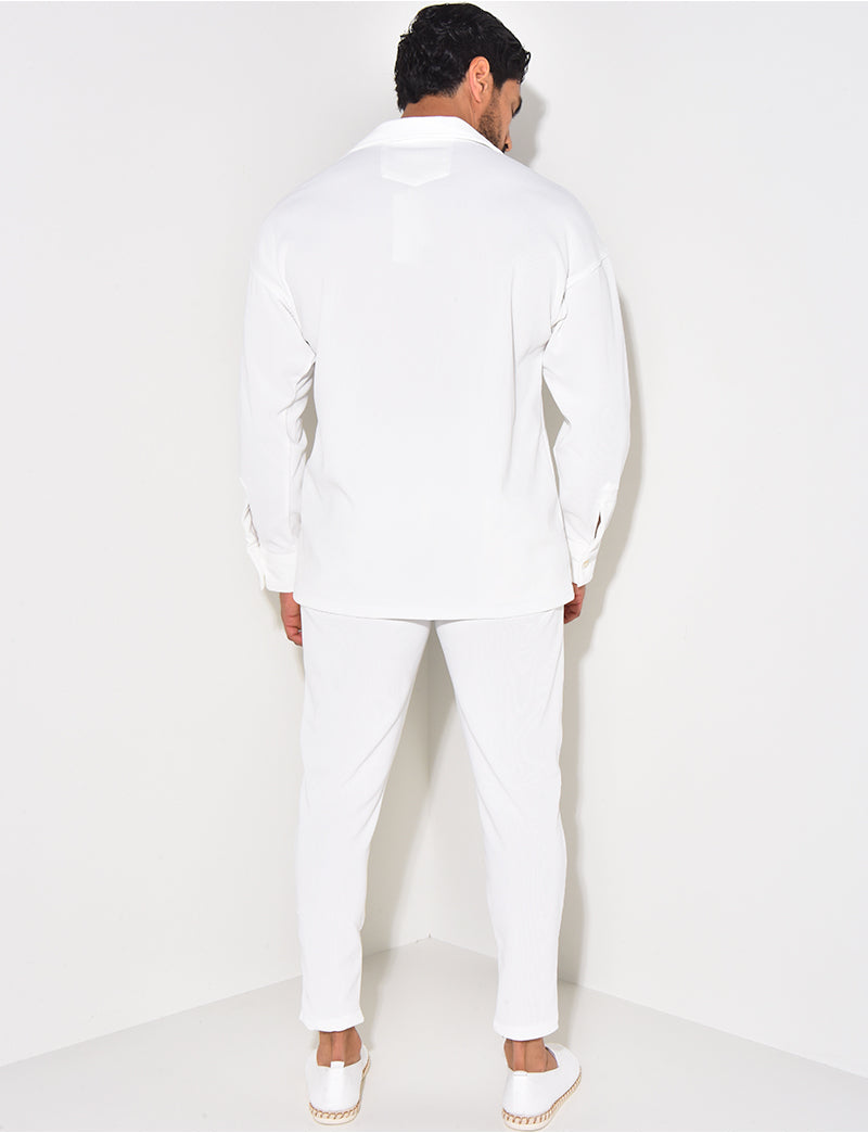 Ensemble pantalon et chemise texturé