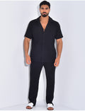 Ensemble pantalon et chemise texturé