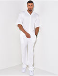 Ensemble pantalon et chemise texturé