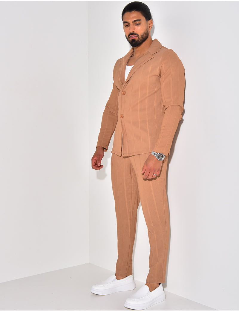 Ensemble pantalon et chemise texturé