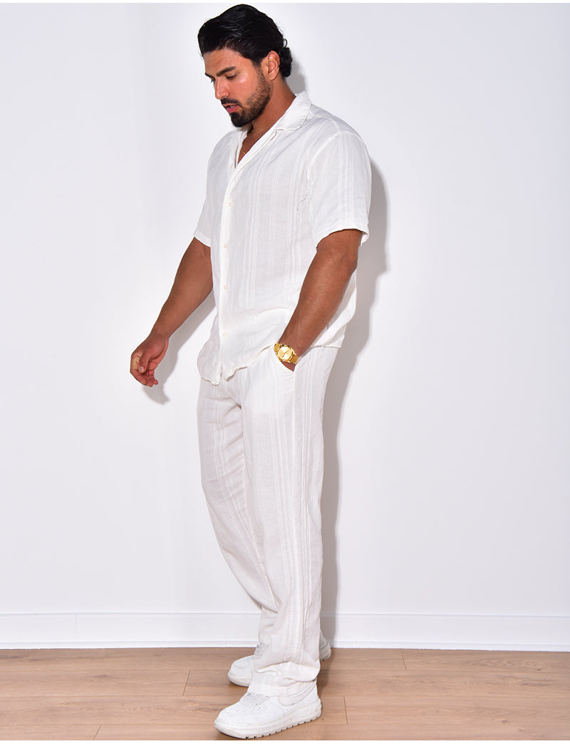 Ensemble pantalon et chemise texturé