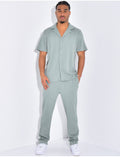 Ensemble pantalon et chemise texturé