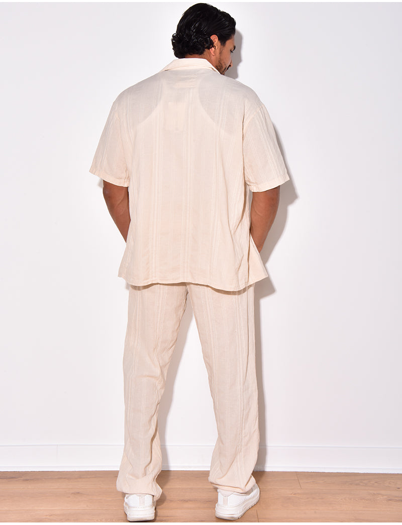 Ensemble pantalon et chemise texturé