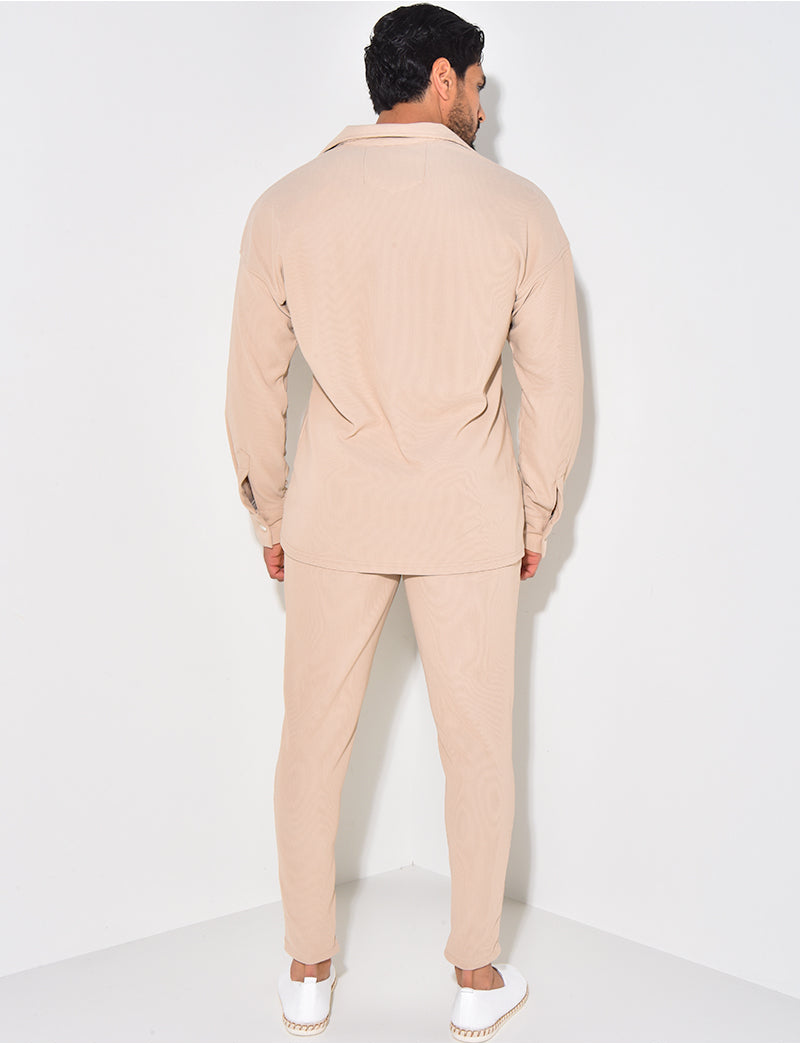 Ensemble pantalon et chemise texturé