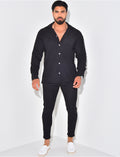 Ensemble pantalon et chemise texturé