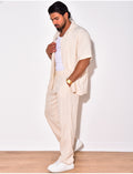 Ensemble pantalon et chemise texturé