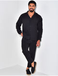 Ensemble pantalon et chemise texturé