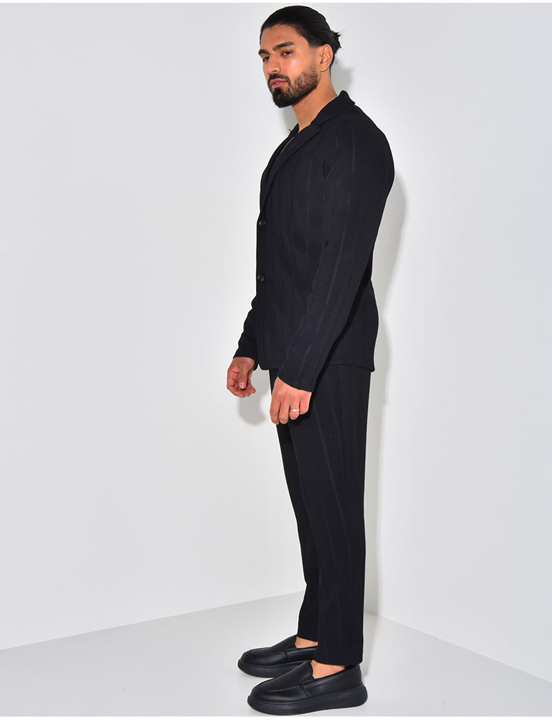 Ensemble pantalon et chemise texturé