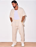 Ensemble pantalon et chemise texturé