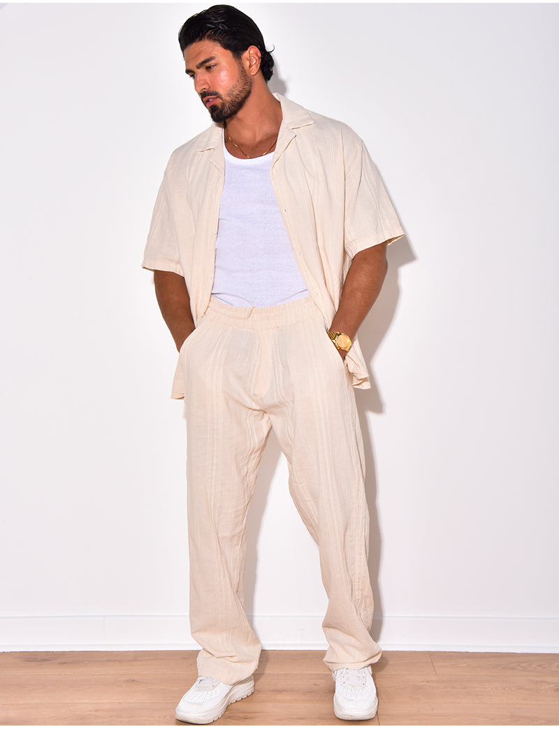Ensemble pantalon et chemise texturé