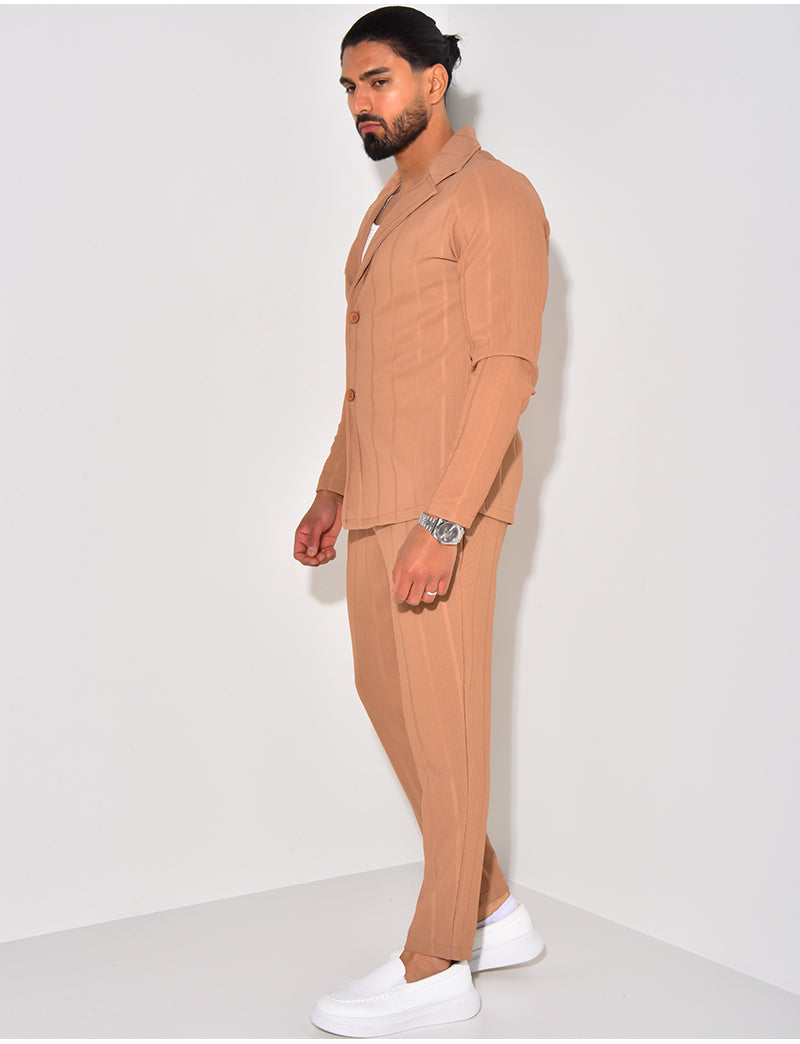 Ensemble pantalon et chemise texturé