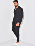 Ensemble pantalon et chemise texturé