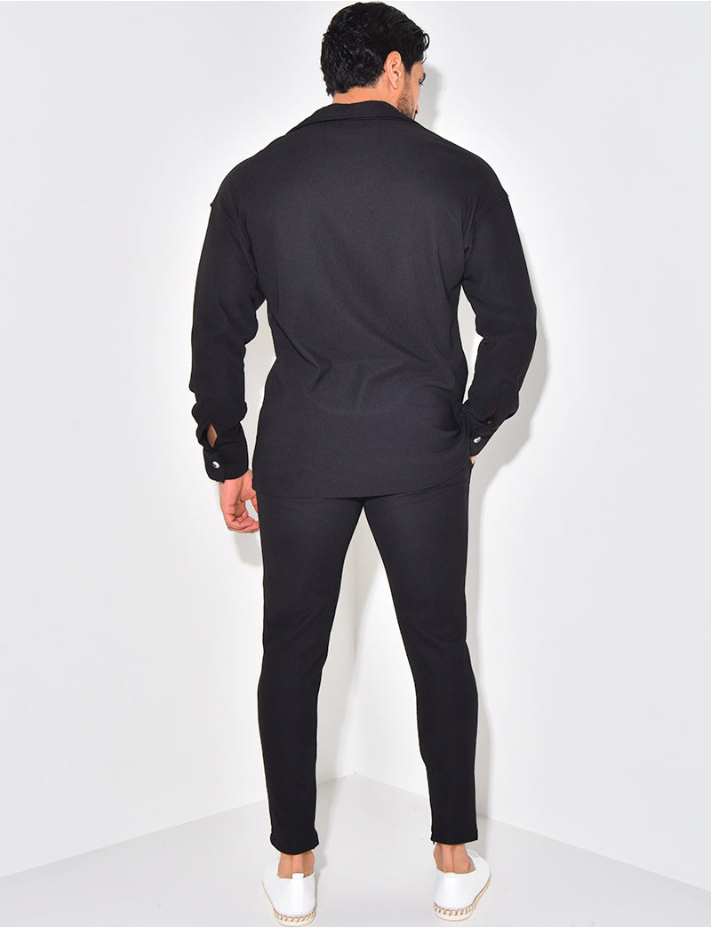 Ensemble pantalon et chemise texturé