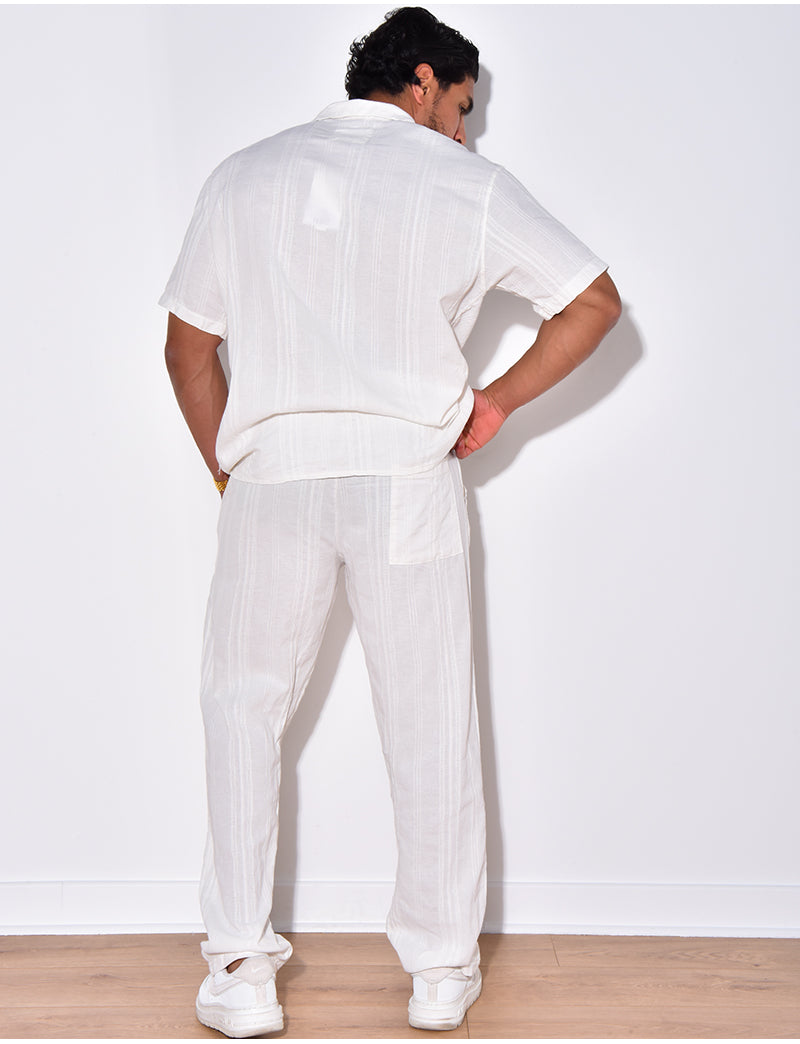 Ensemble pantalon et chemise texturé