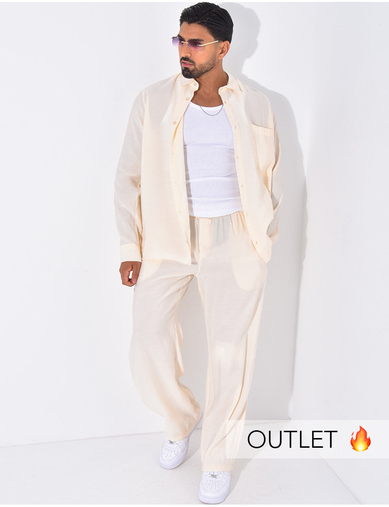 Ensemble pantalon et chemise uni